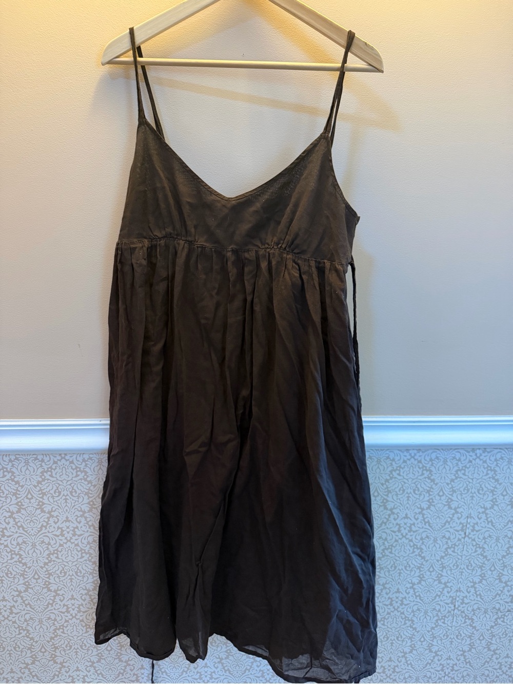 J. Crew Brown Spaghetti Strap Dress 100% cotton